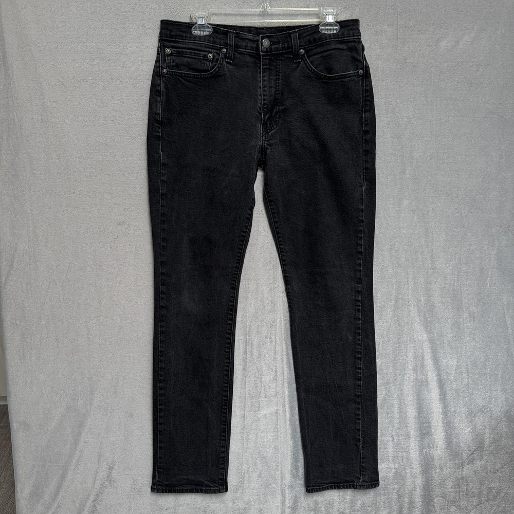 Levis 511 Jeans Mens 34x32 Black Dark Wash Tapered Slim‎ Denim Big E Pockets